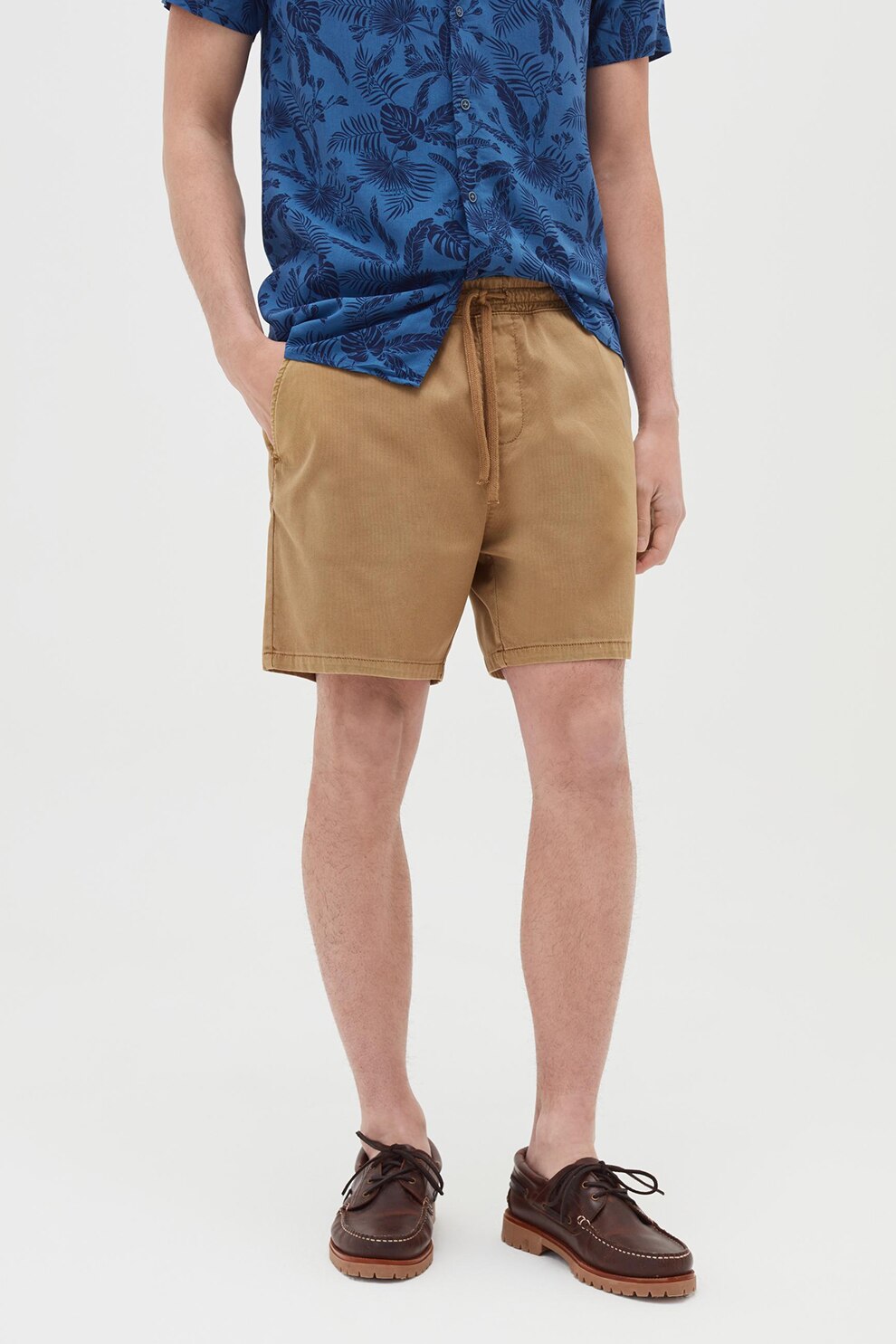 OVS, Bermude cu snur si buzunare laterale, Maro camel