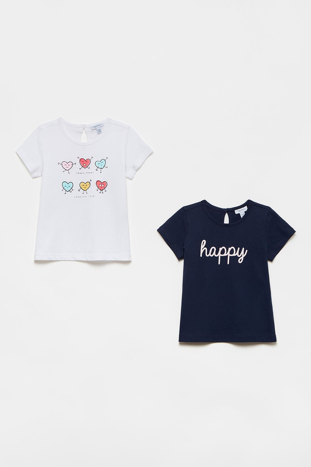 OVS, Set de tricouri - 2 piese, Alb/Negru