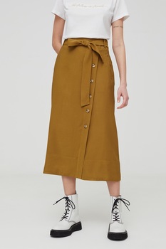 OVS, Fusta midi cu un cordon, Maro caramel OVS, Fusta midi cu un cordon, Maro caramel