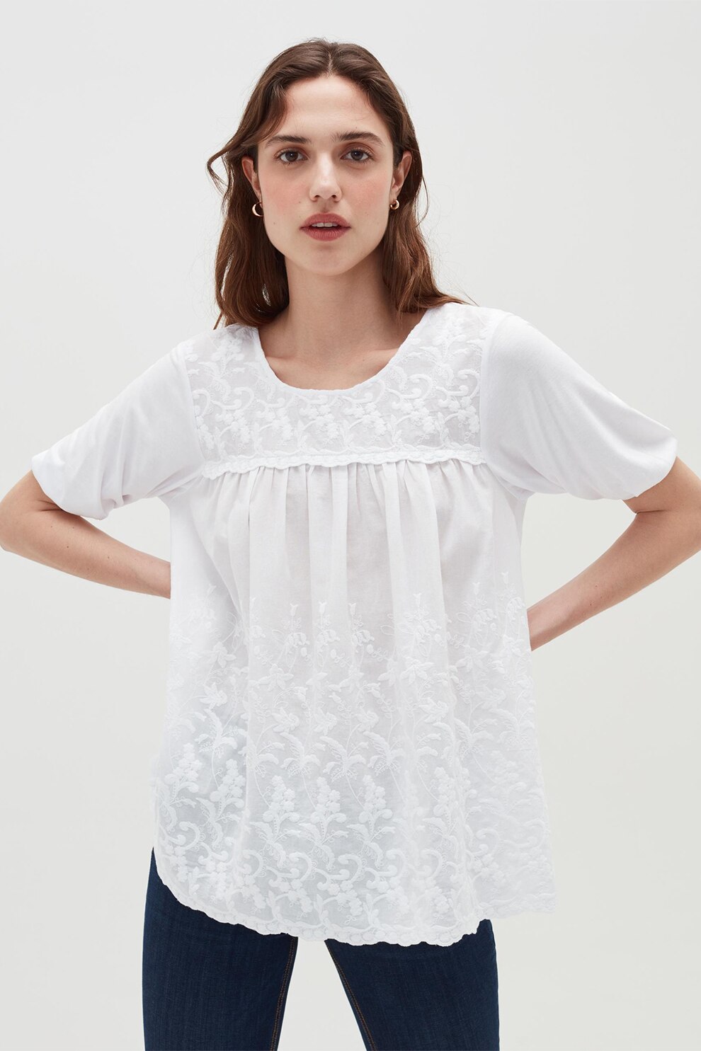 OVS, Bluza cu motive florale, Alb