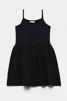 OVS, Rochie evazata de jerseu cu buline, Negru/Alb OVS, Rochie evazata de jerseu cu buline, Negru/Alb