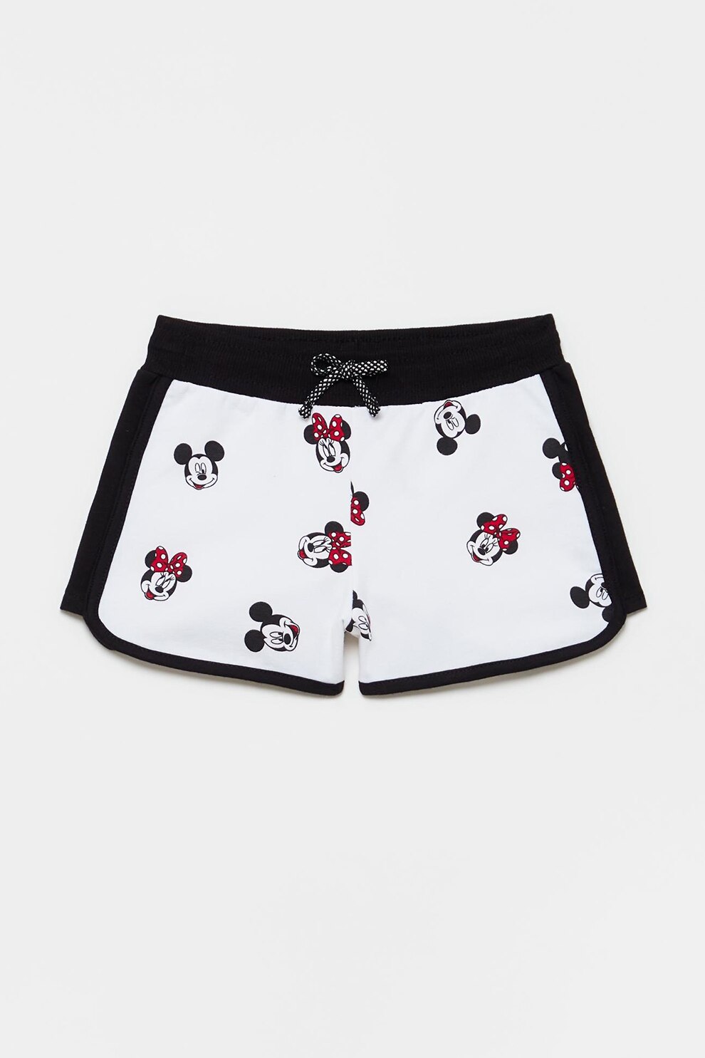 OVS, Pantaloni scurti cu model Disney, Alb/Negru
