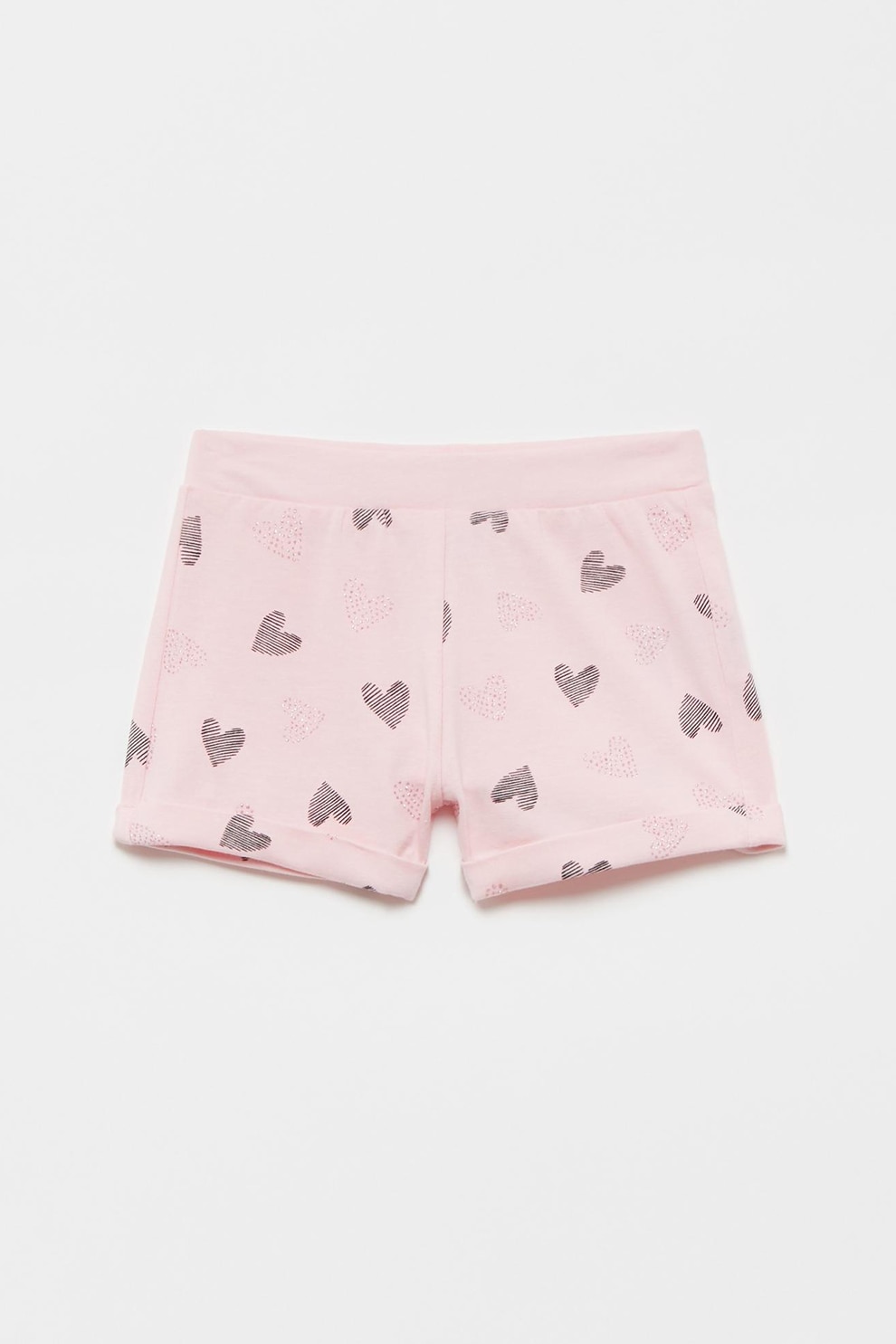 OVS, Pantaloni scurti din amestec de bumbac, cu imprimeu, Roz pastel