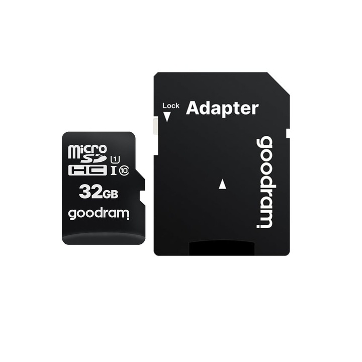 microSDHC 32 Gb карта, Goodram, клас 10 UHS-I с адаптер