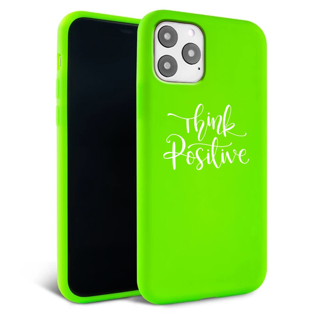 Husa pentru iPhone 11 ProMax - Silicon FlexiSoft - Think Positive 2 Galben