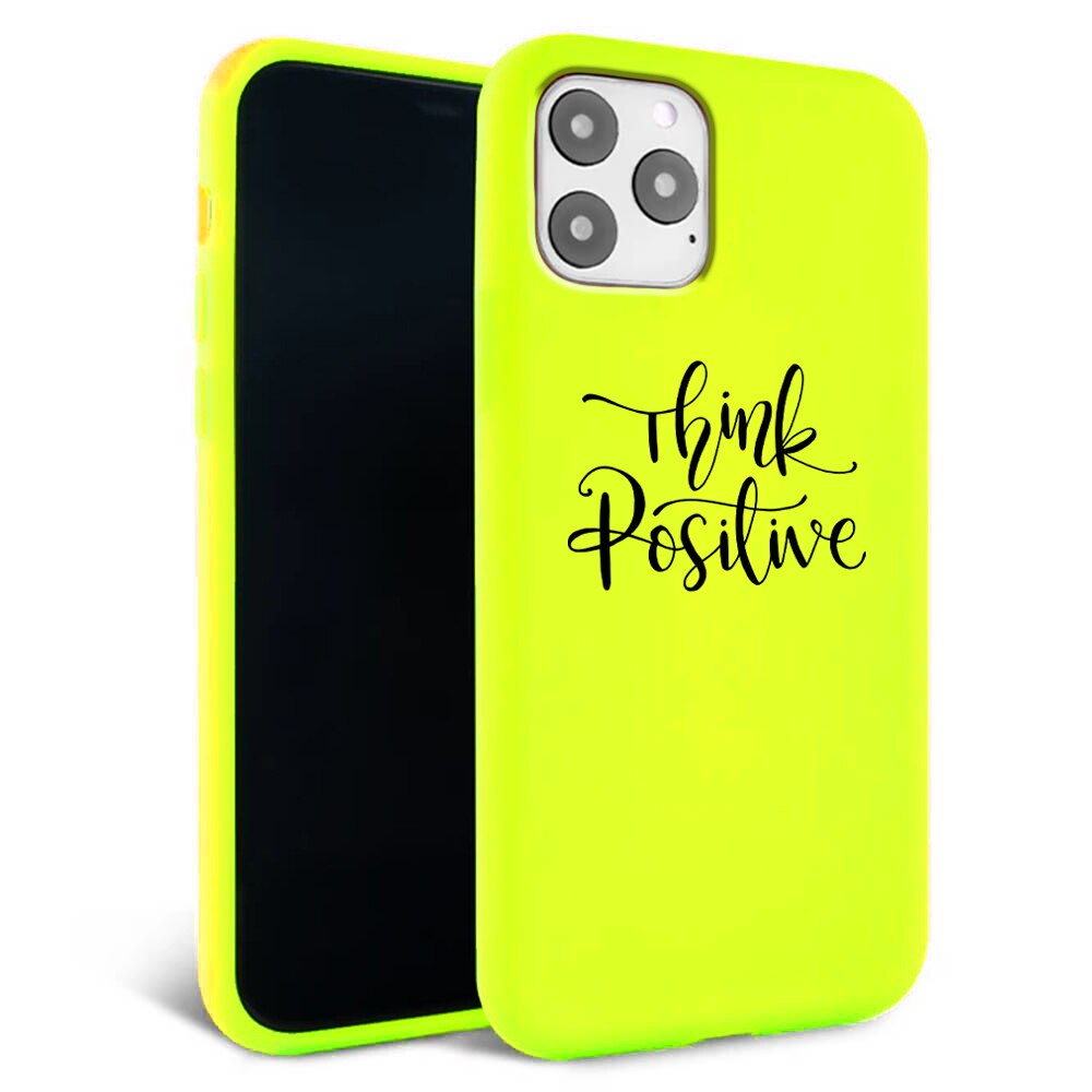 Husa pentru iPhone 11 ProMax - Silicon FlexiSoft - Think Positive 1 Galben