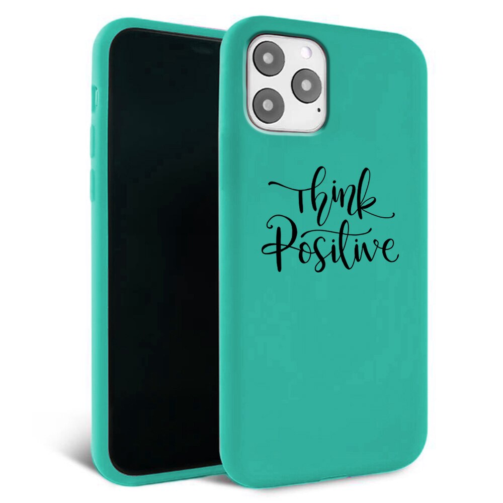 Husa pentru iPhone 11 ProMax - Silicon FlexiSoft - Think Positive 1 Mint