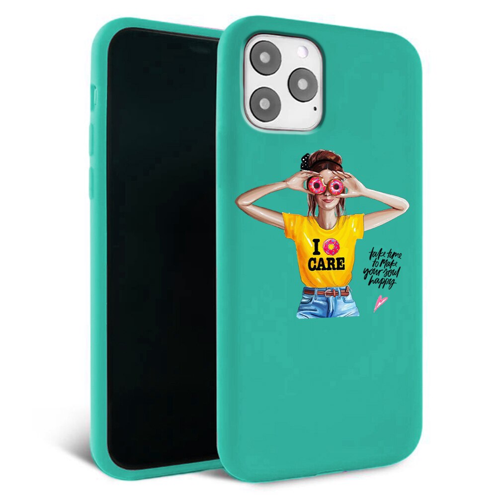 Husa pentru iPhone 11 ProMax - Silicon FlexiSoft - Don't care Mint