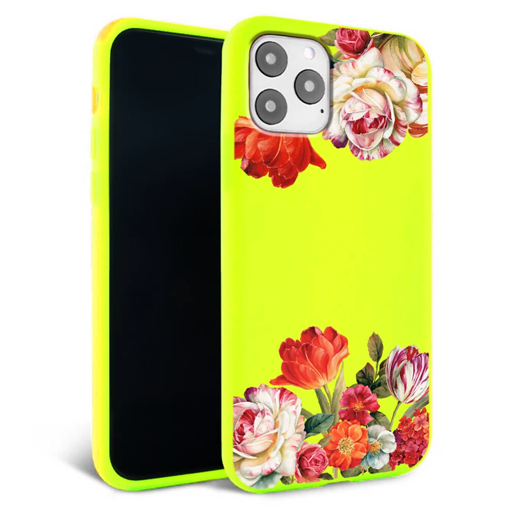 Husa pentru iPhone 11 ProMax - Silicon FlexiSoft - Flower Galben