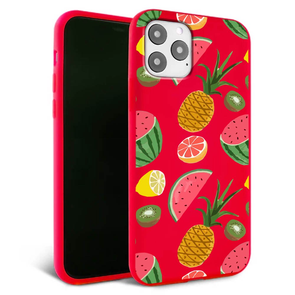 Husa pentru iPhone 11 ProMax - Silicon FlexiSoft - Fruits Rosu