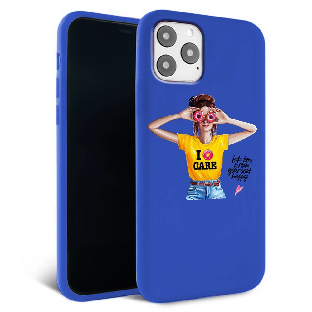 Husa pentru iPhone 11 ProMax - Silicon FlexiSoft - Don't care Albastru