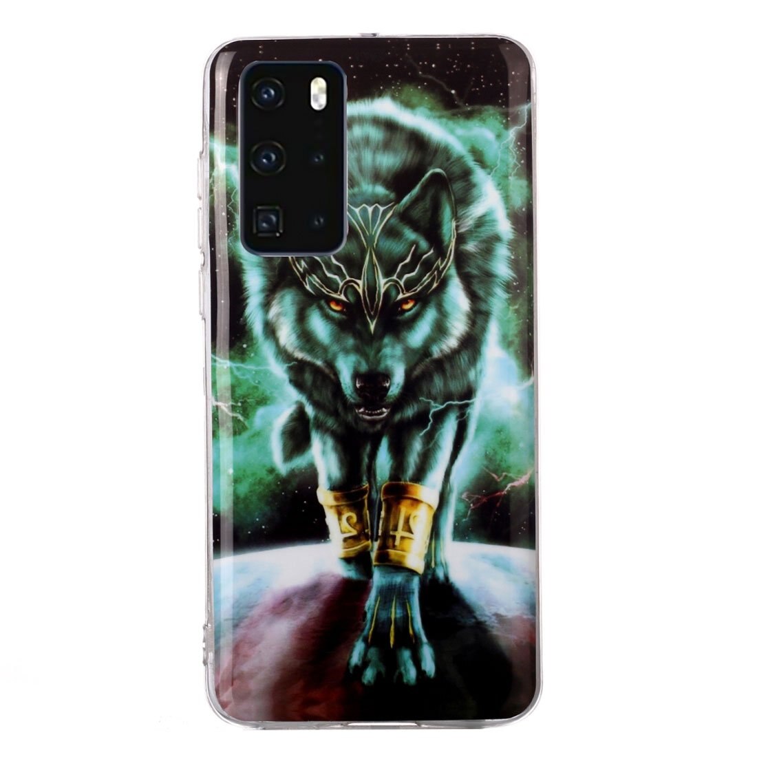 Husa silicon compatibila cu Huawei P40 Fosforescent model Mythic Wolf, Silicon, TPU Viceversa