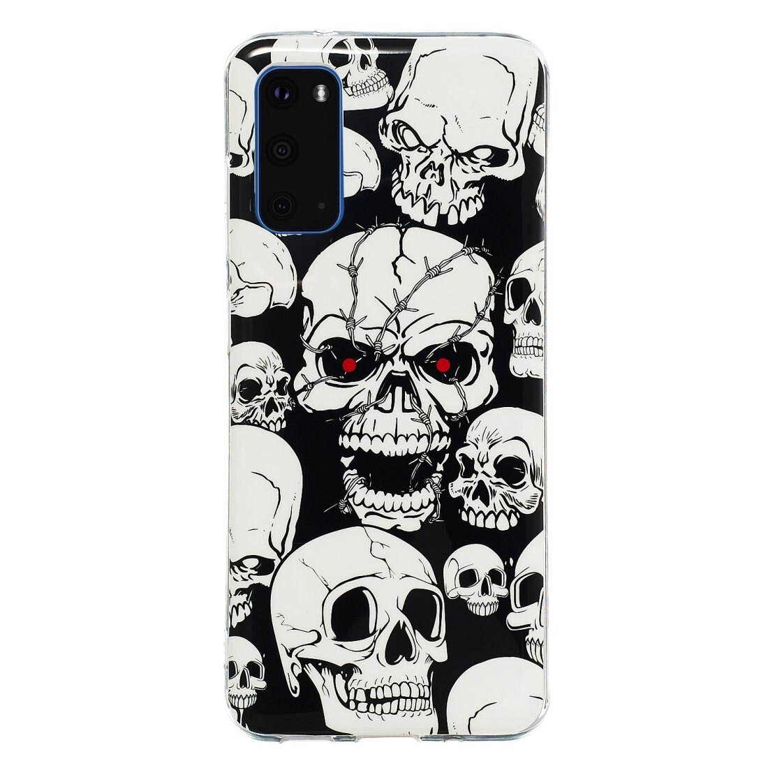 Husa silicon compatibila cu Samsung Galaxy S20 Fosforescent model Skulls, Silicon, TPU Viceversa