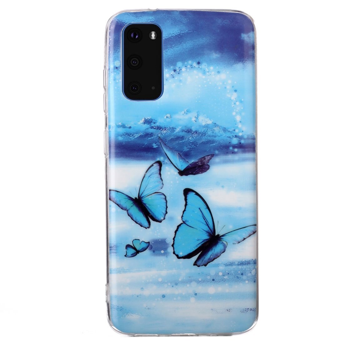 Husa silicon compatibila cu Samsung Galaxy S20 Fosforescent model Sweet Butterflies, Silicon, TPU Viceversa