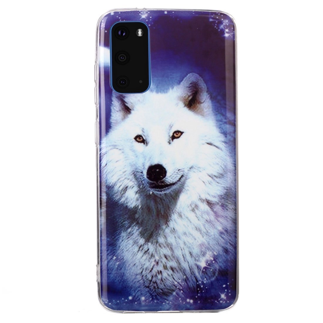 Husa silicon compatibila cu Samsung Galaxy S20 Fosforescent model White Wolf, Silicon, TPU Viceversa