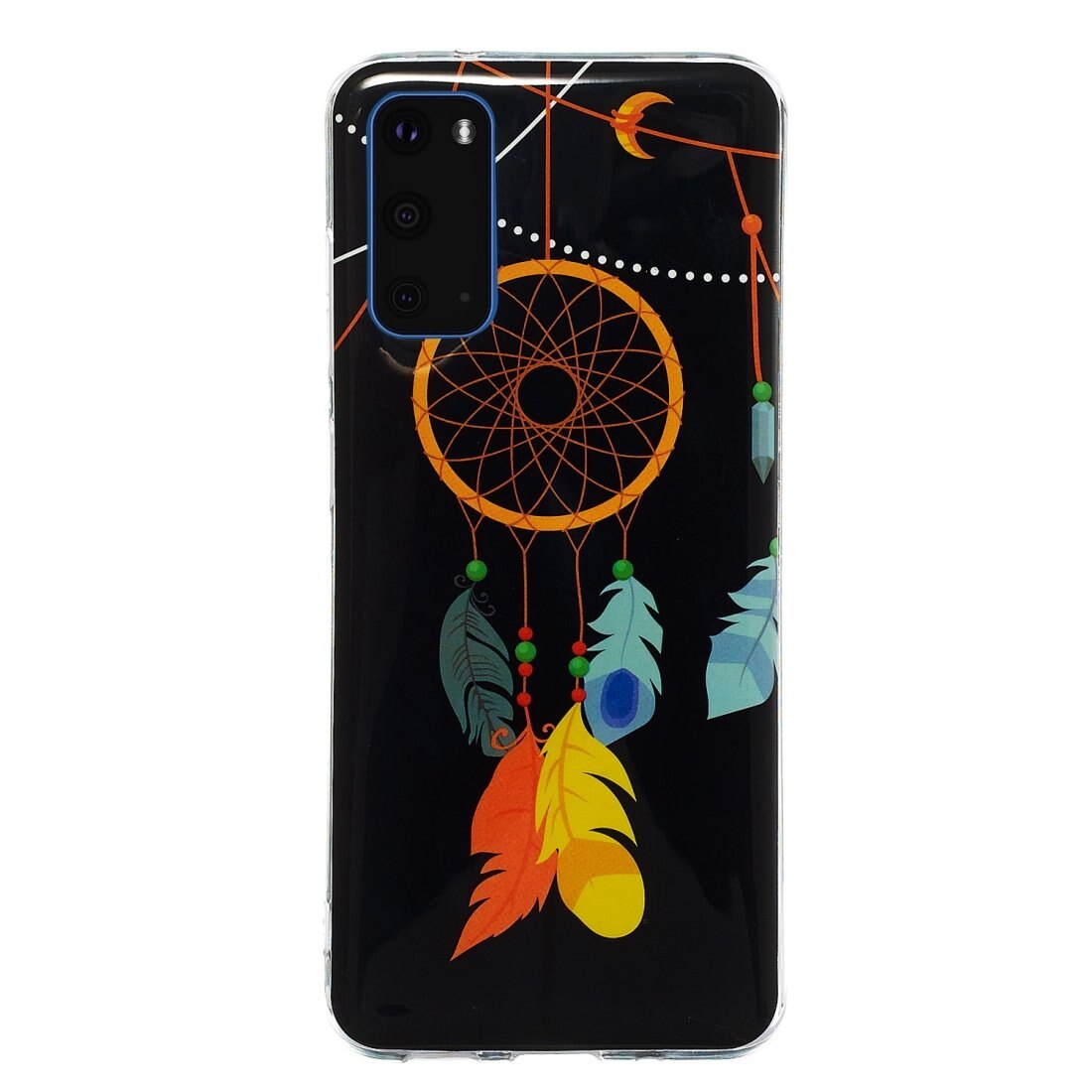 Husa silicon compatibila cu Samsung Galaxy S20 Fosforescent model Feather Dreamcatcher, Silicon, TPU Viceversa