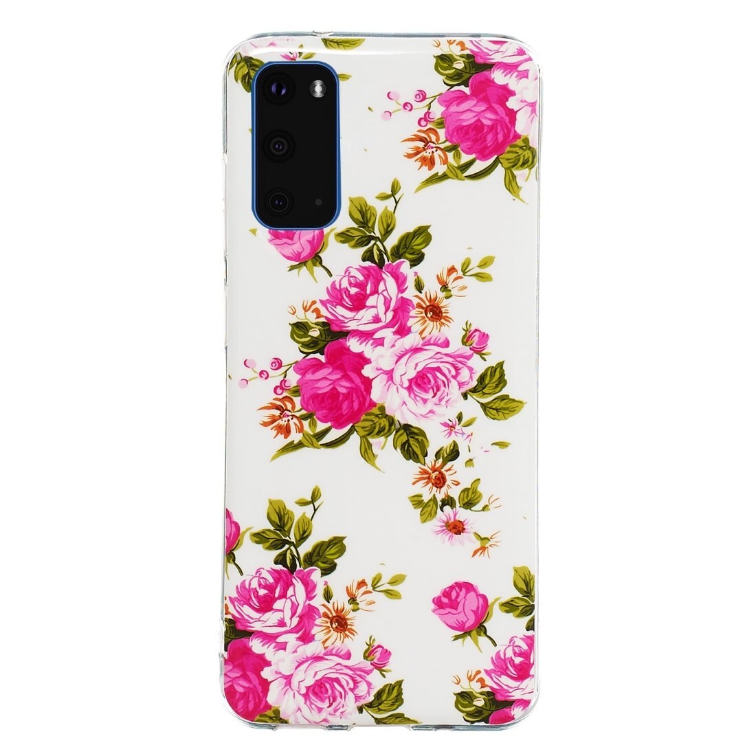 Husa silicon compatibila cu Samsung Galaxy S20 Fosforescent model Roses, Silicon, TPU Viceversa