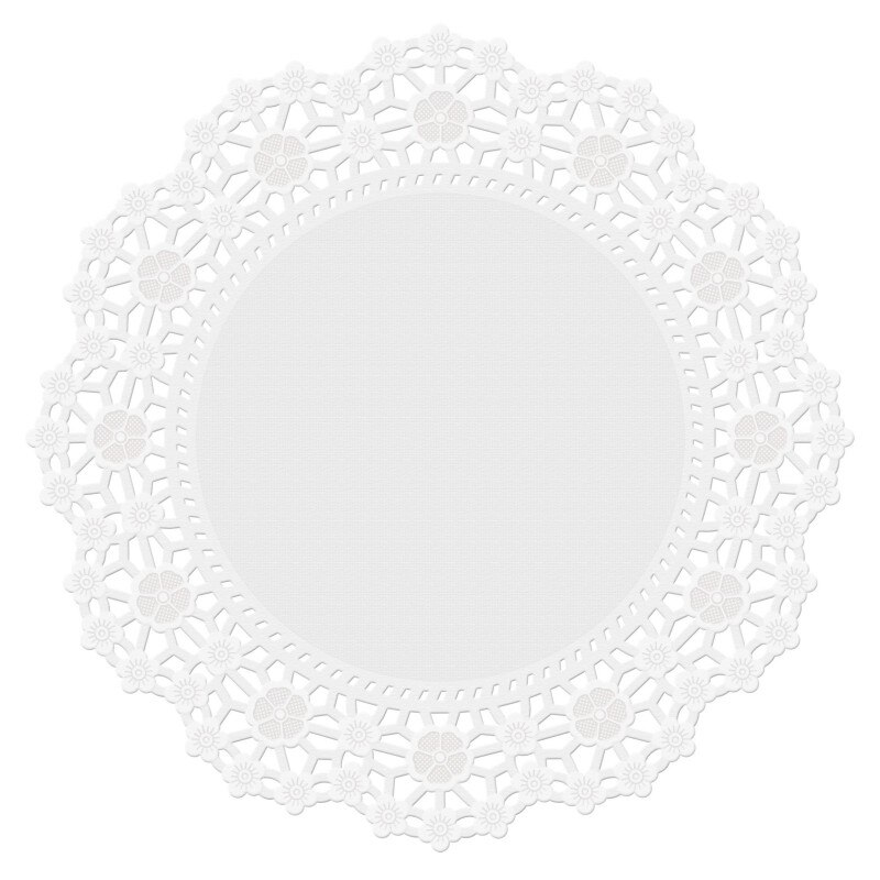 Set 16 bucati dantela din hartie pentru prajituri, forma rotunda, Wilton