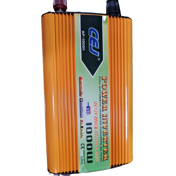 Invertor profesional Auto profesional, 1 x Slot USB, Curent continuu, Tensiune alimentare 12 V - 220 V, Putere de 1000 W, Design compact si ergonomic, Culoare Portocaliu