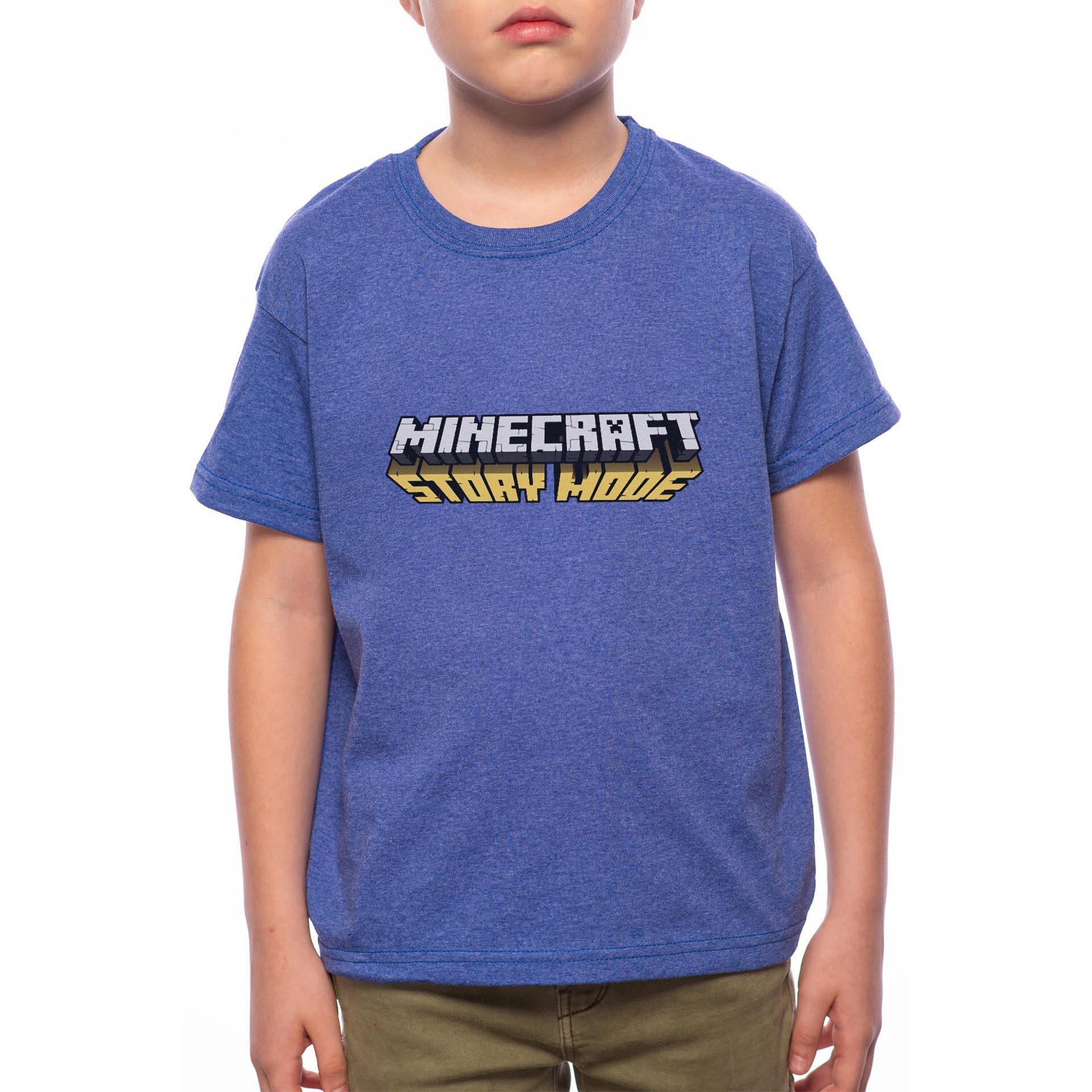 Tricou Baiat, Minecraft, 100% Bumbac, Albastru, A4