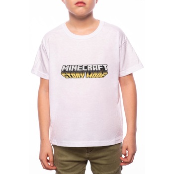 Tricou Baiat, Minecraft, 100% Bumbac, Alb, W4 Tricou Baiat, Minecraft, 100% Bumbac, Alb, W4