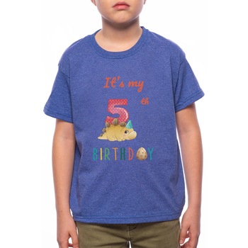 Tricou Baiat, 5th Birtday, 100% Bumbac, Albastru, A12 Tricou Baiat, 5th Birtday, 100% Bumbac, Albastru, A12