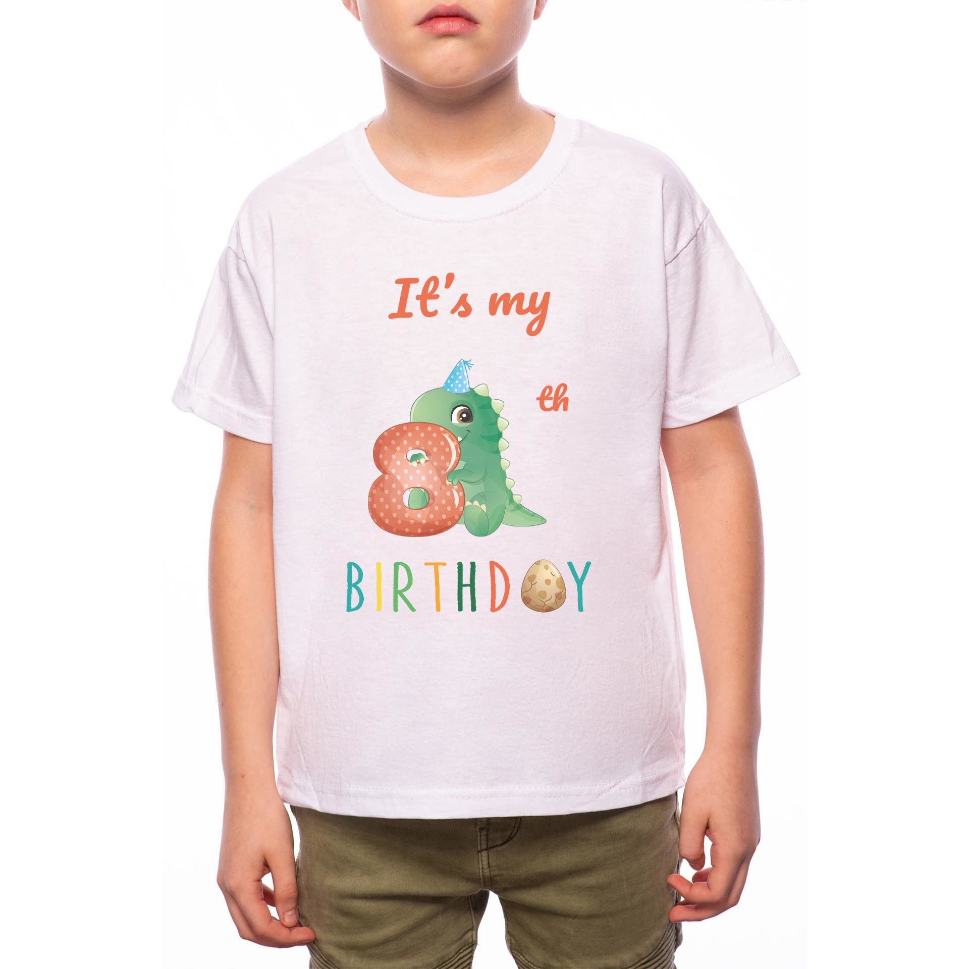 Tricou Baiat, 8th Birthday, 100% Bumbac, Alb, W15