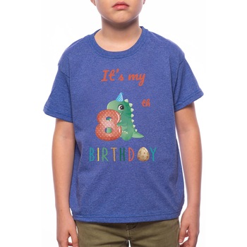 Tricou Baiat, 8th Birthday, 100% Bumbac, Albastru, A15 Tricou Baiat, 8th Birthday, 100% Bumbac, Albastru, A15