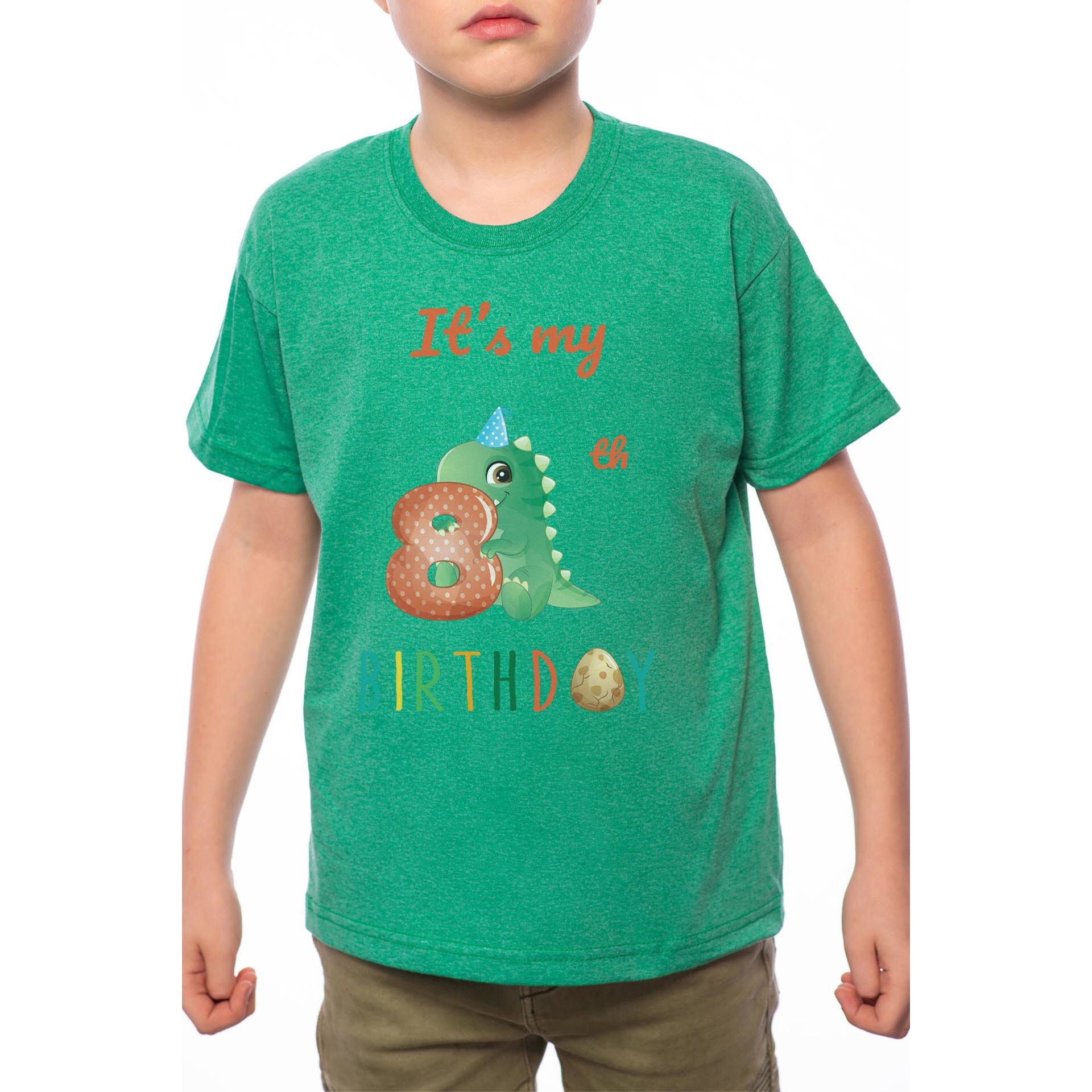 Tricou Baiat, 8th Birthday, 100% Bumbac, Verde, G15