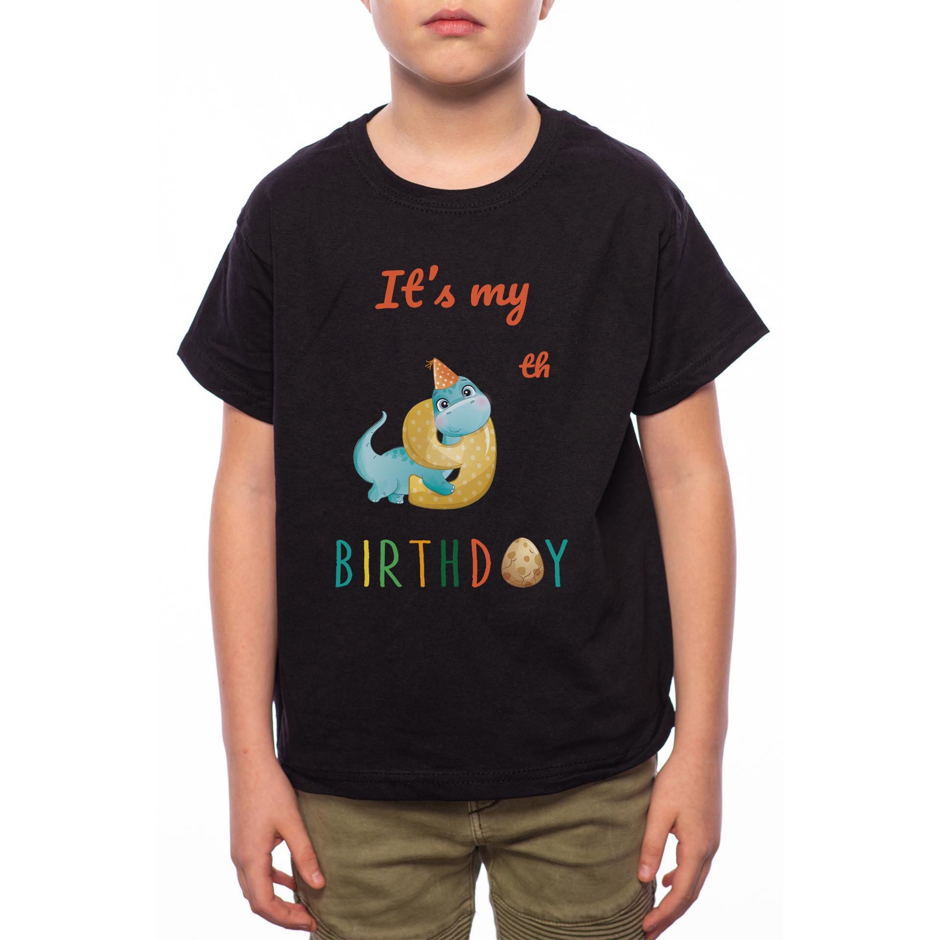Tricou Baiat, 9th Birthday, 100% Bumbac, Negru, B16