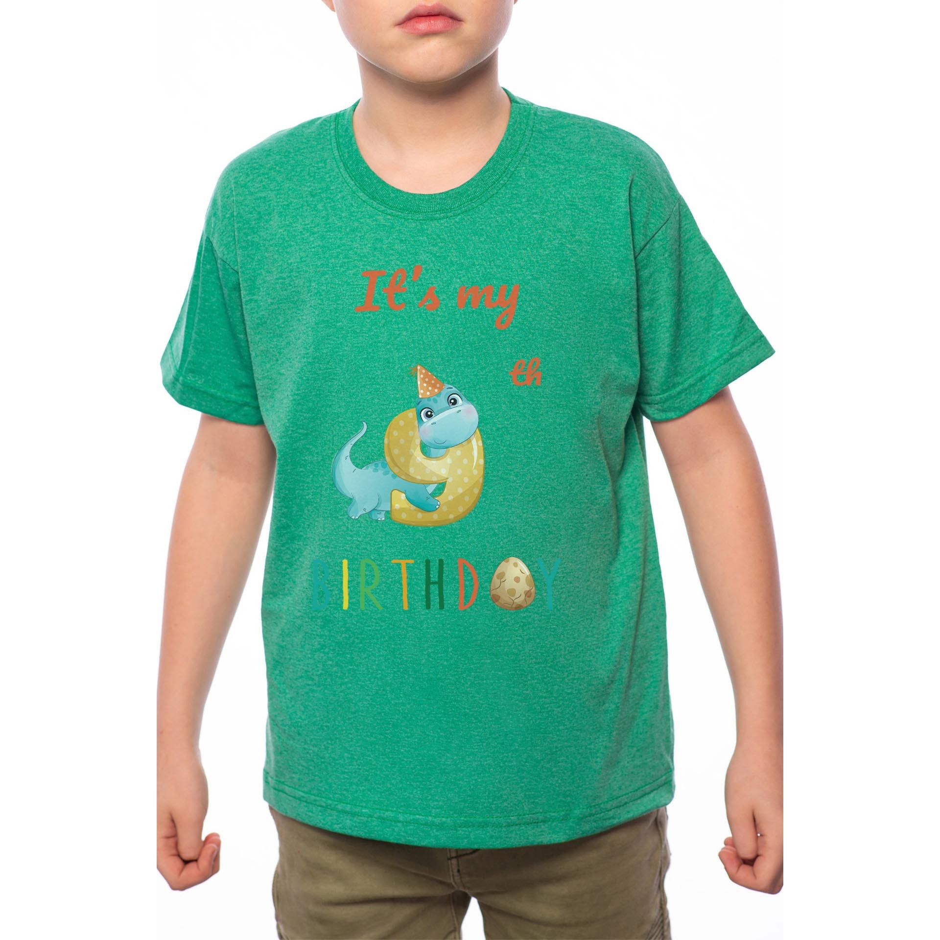 Tricou Baiat, 9th Birthday, 100% Bumbac, Verde, G16