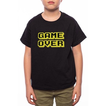 Tricou Baiat, Game Over, 100% Bumbac, Negru, B32 Tricou Baiat, Game Over, 100% Bumbac, Negru, B32