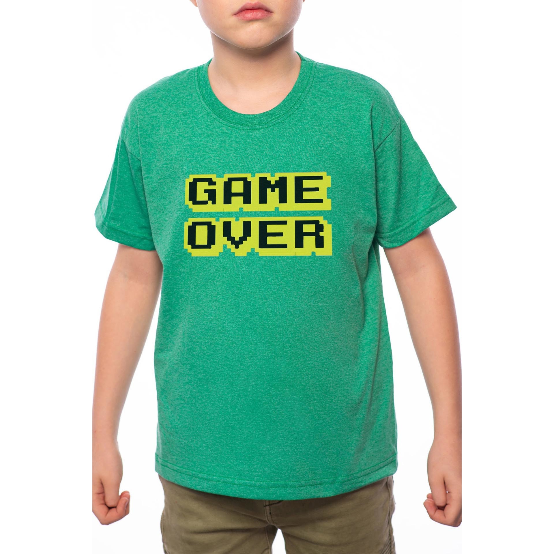 Tricou Baiat, Game Over, 100% Bumbac, Verde, G32