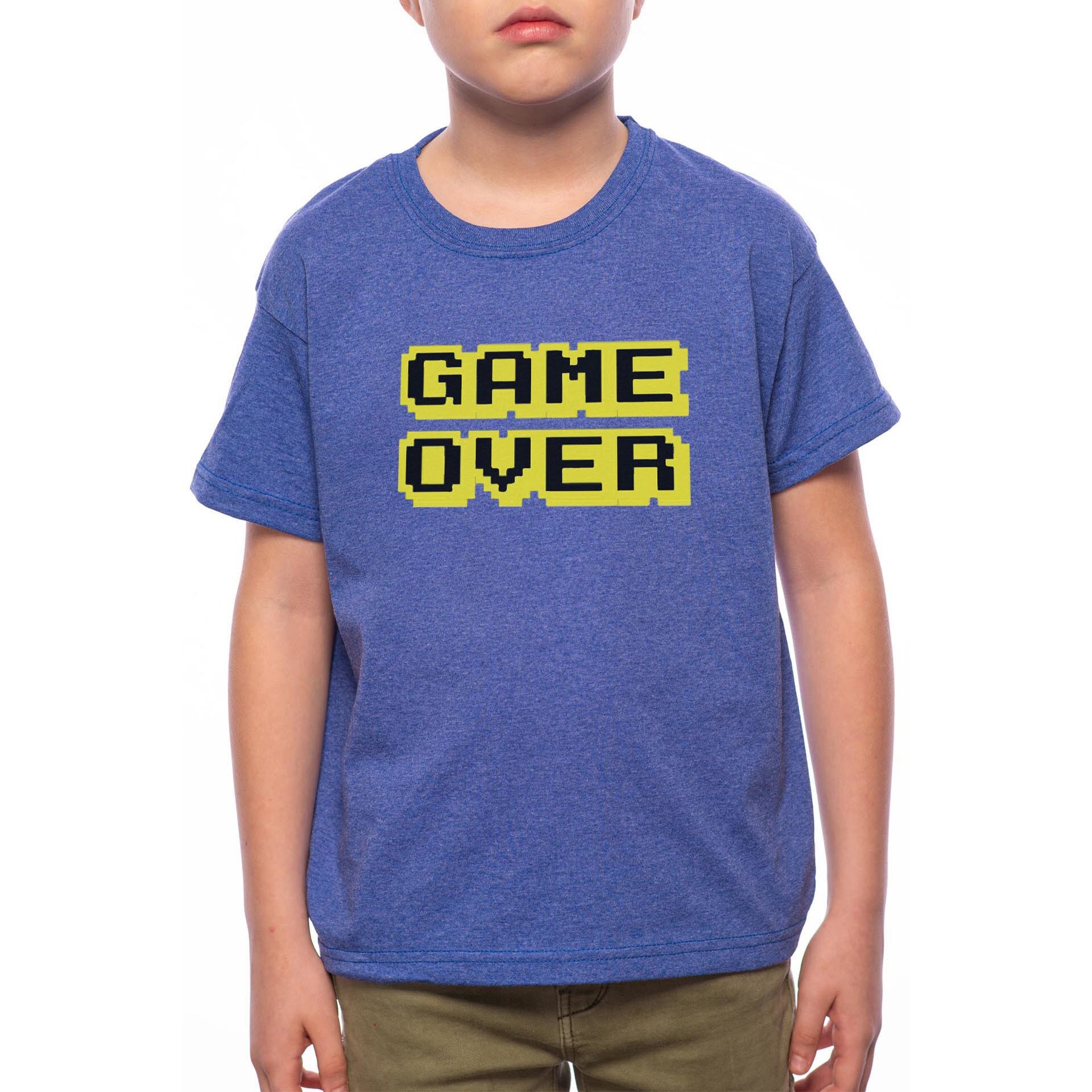 Tricou Baiat, Game Over, 100% Bumbac, Albastru, A32