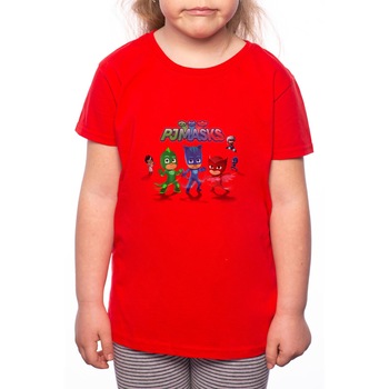 Tricou Fetita, PJmasks, 100% Bumbac, Rosu, R6 Tricou Fetita, PJmasks, 100% Bumbac, Rosu, R6