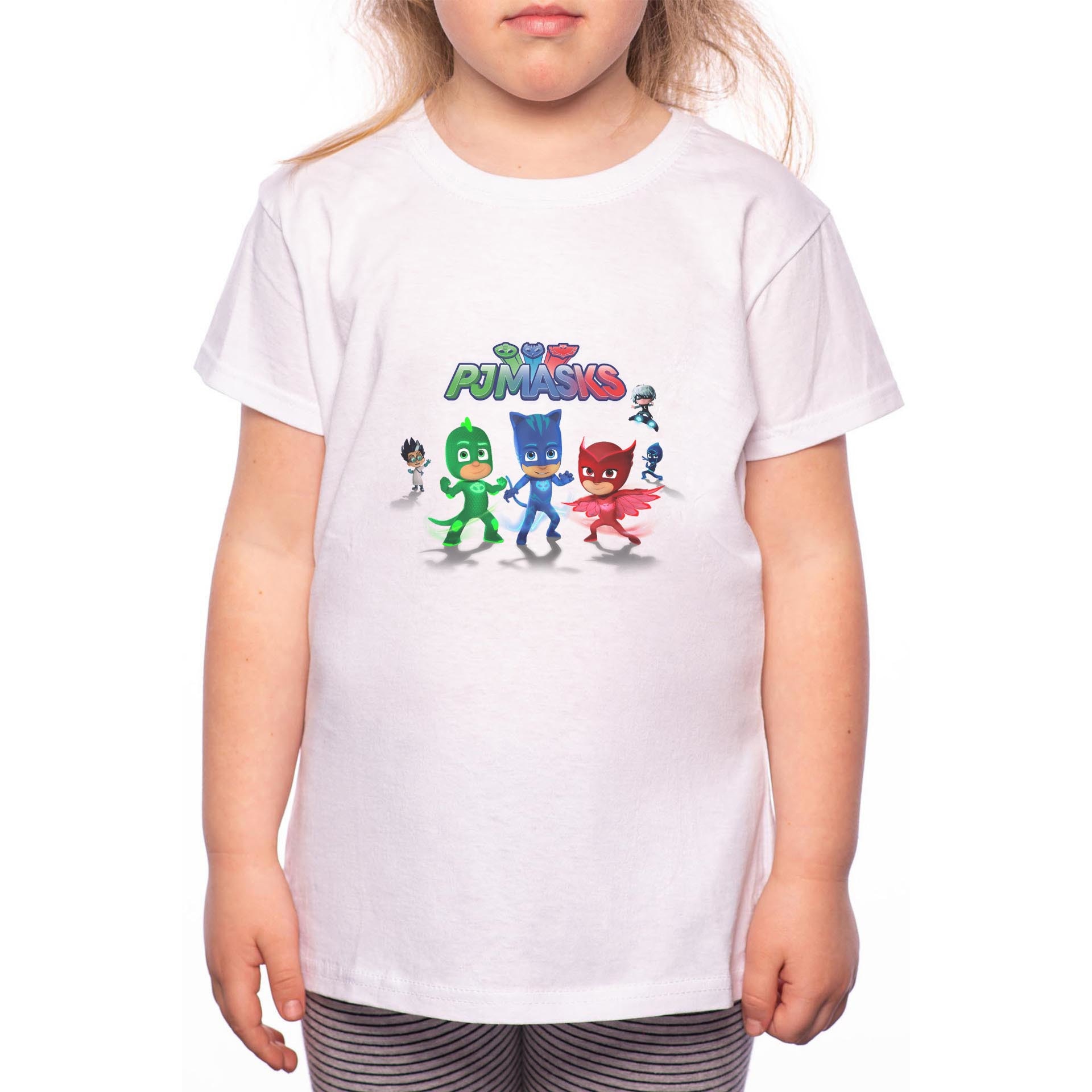 Tricou Fetita, PJmasks, 100% Bumbac, Alb, W6