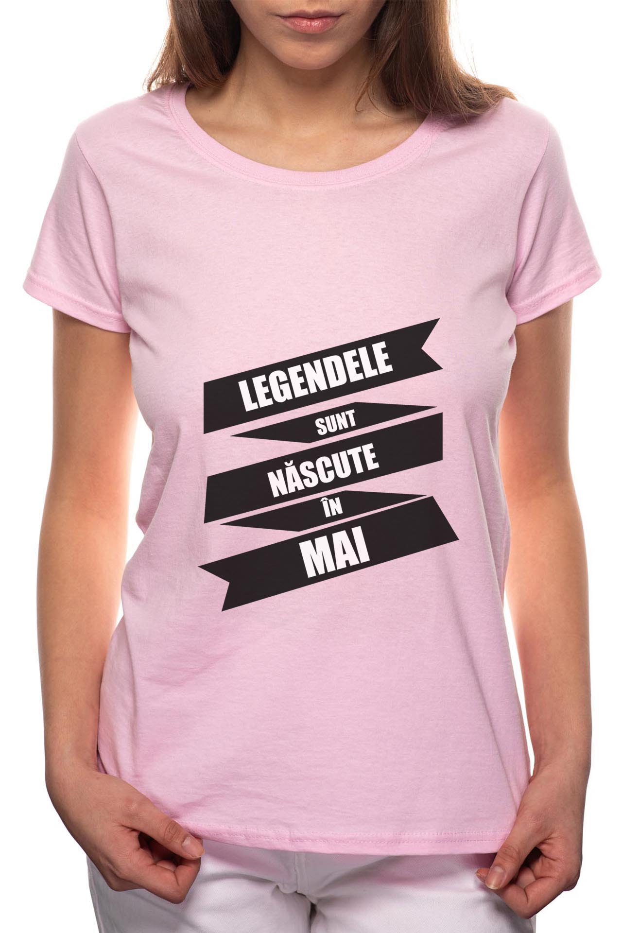 Tricou dama, Nascute In Mai, 100% Bumbac, P91, Roz