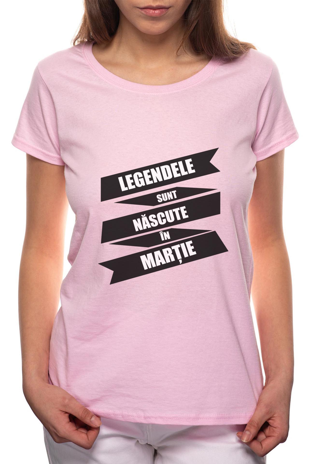 Tricou dama, Nascute In Martie, 100% Bumbac, P89, Roz