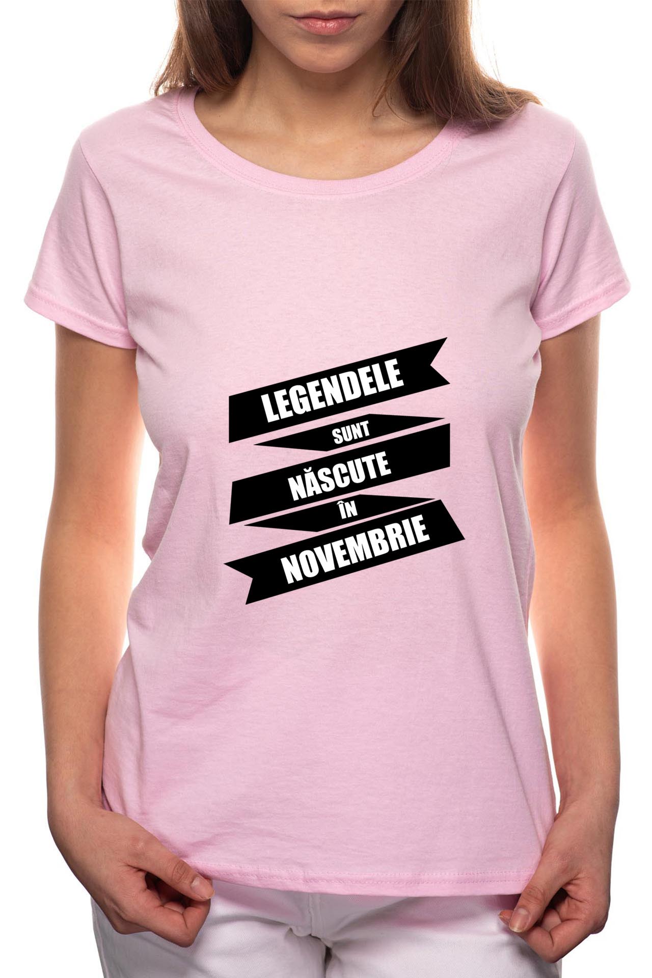 Tricou dama, Nascute In Noiembrie, 100% Bumbac, P85, Roz