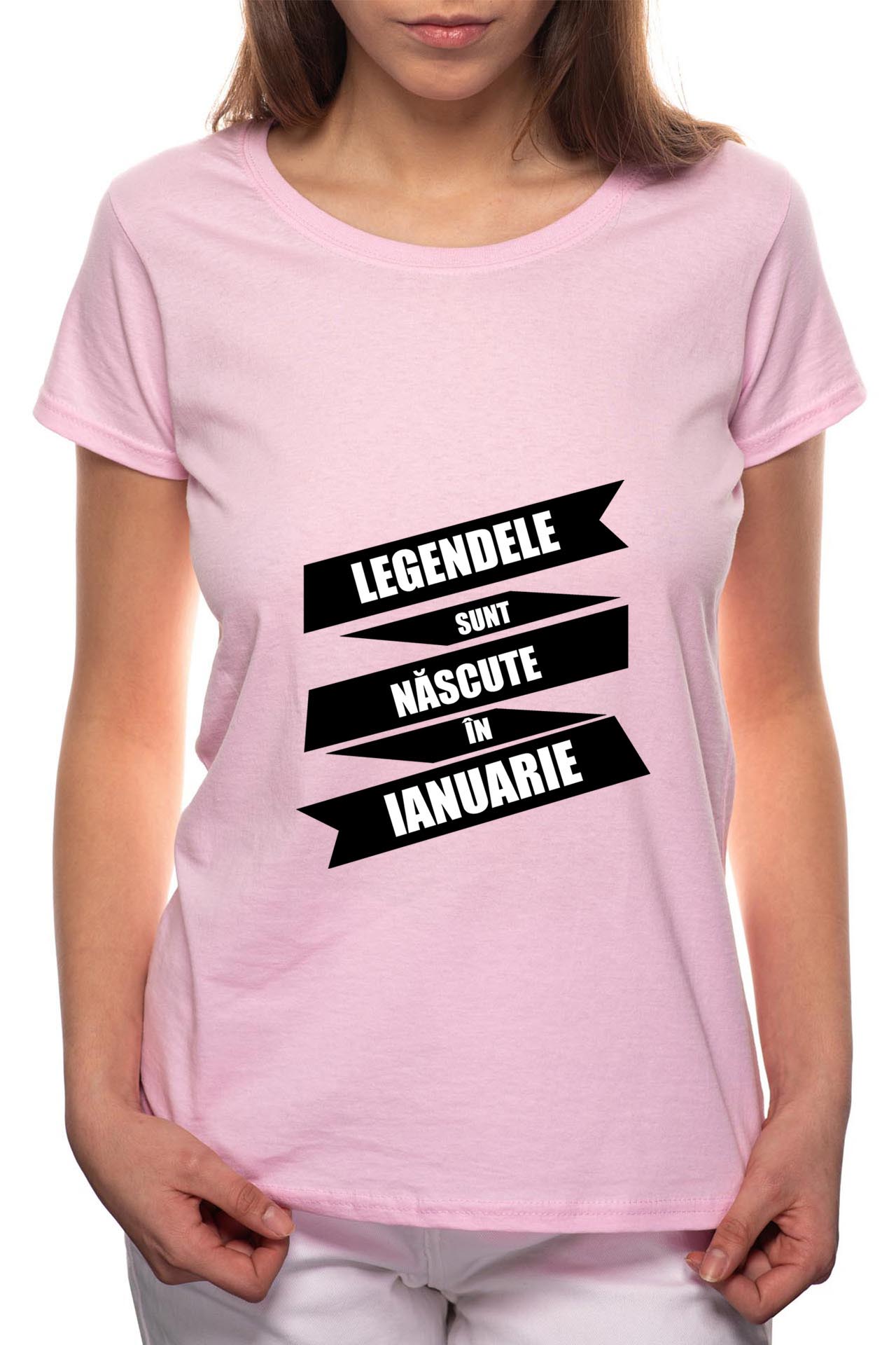 Tricou dama, Nascute In Ianuarie, 100% Bumbac, P87, Roz