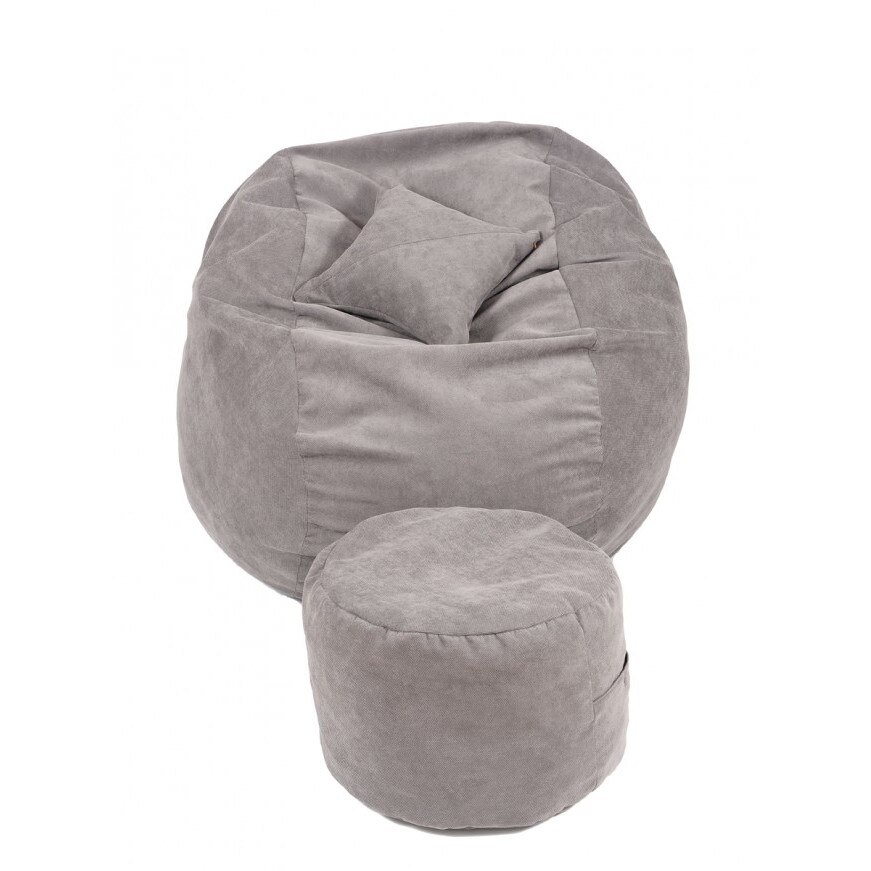 Fotoliu King Size XL cu Otoman si Perna decorativa, Serendibit Gama Plush Honey umplut cu fulgi de burete memory mix