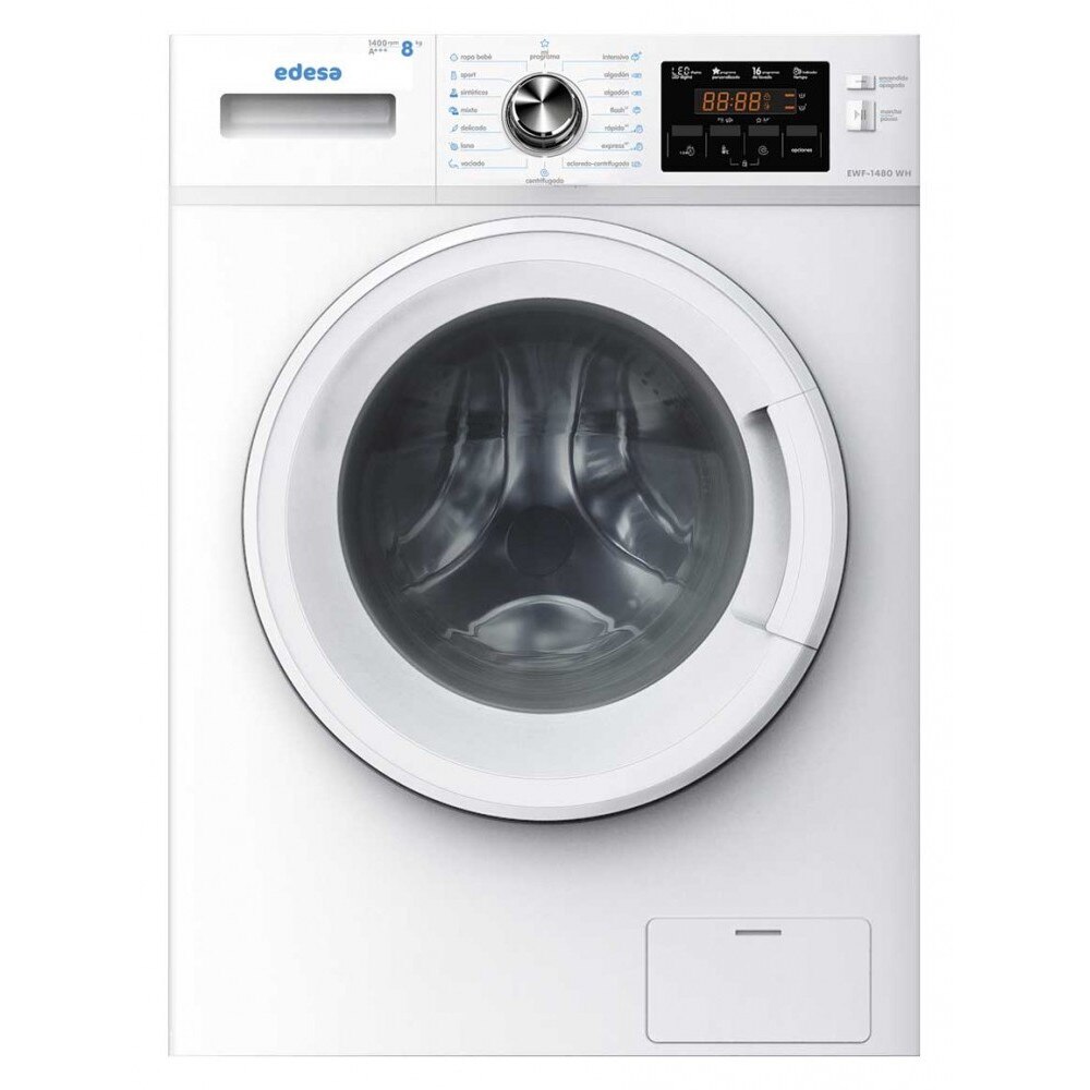 Masina spalat rufe, EWF-1481 WH, Edesa, 8 kg, 59 db, Tambur Inox, Afisaj LED, 16 programe