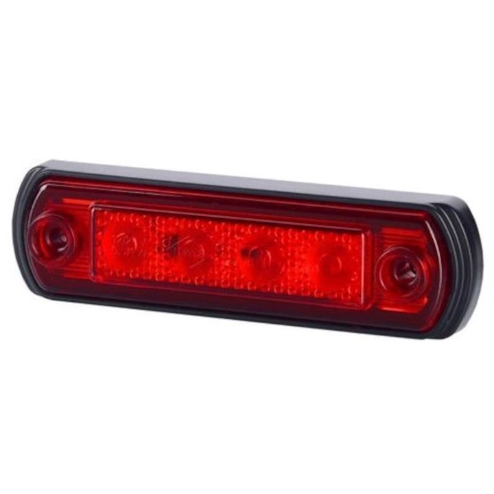 Lampa aplicata pozitie, Horpol, forma ovala, LED rosu, 12/24V