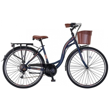 Bicicleta City Umit Alanya, culoare Albastru/Maro, roata 24 Bicicleta City Umit Alanya, culoare Albastru/Maro, roata 24