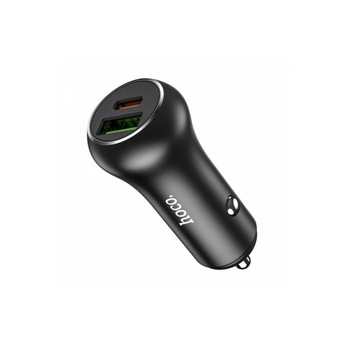 Incarcator Auto Hoco Dual 1 X Usb Qc 3.0, 1 X Usb Type-c Power Delivery 20w, Aluminiu, Negru Z38 Incarcator Auto Hoco Dual 1 X Usb Qc 3.0, 1 X Usb Type-c Power Delivery 20w, Aluminiu, Negru Z38