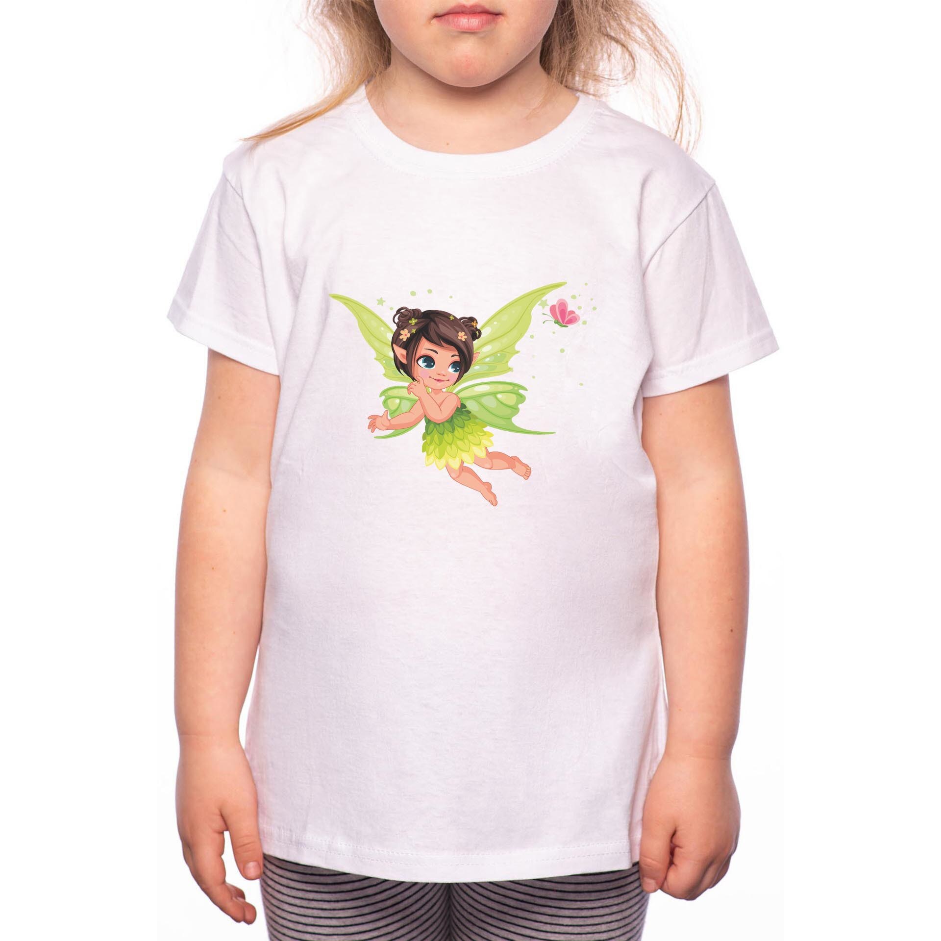 Tricou Fetita, Fairy, 100% Bumbac, Alb, W34