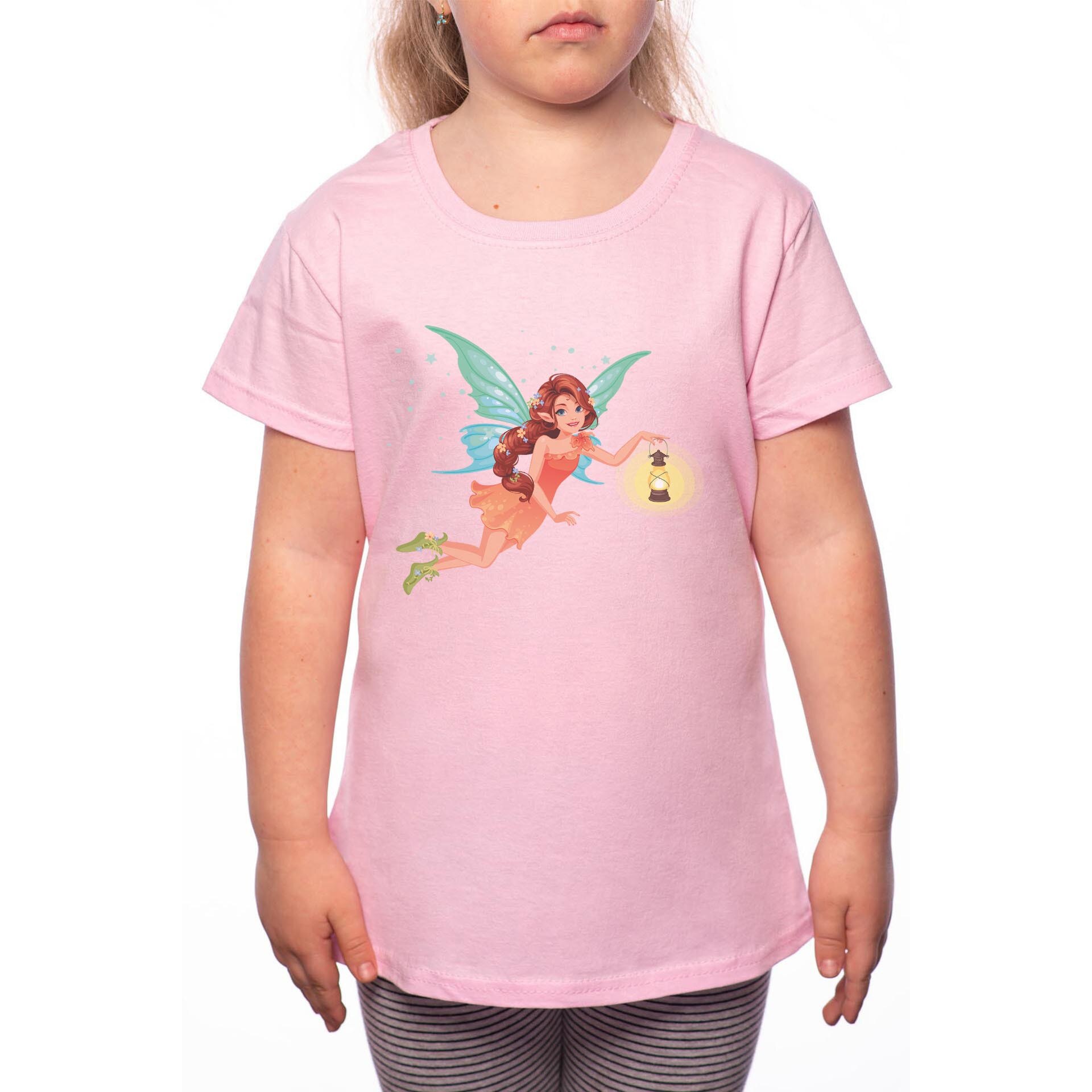 Tricou Fetita, Fairy, 100% Bumbac, Roz, P33