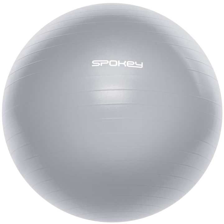 Minge fitness si aerobic, Spokey, diametru 65cm, gri, pompa inclusa