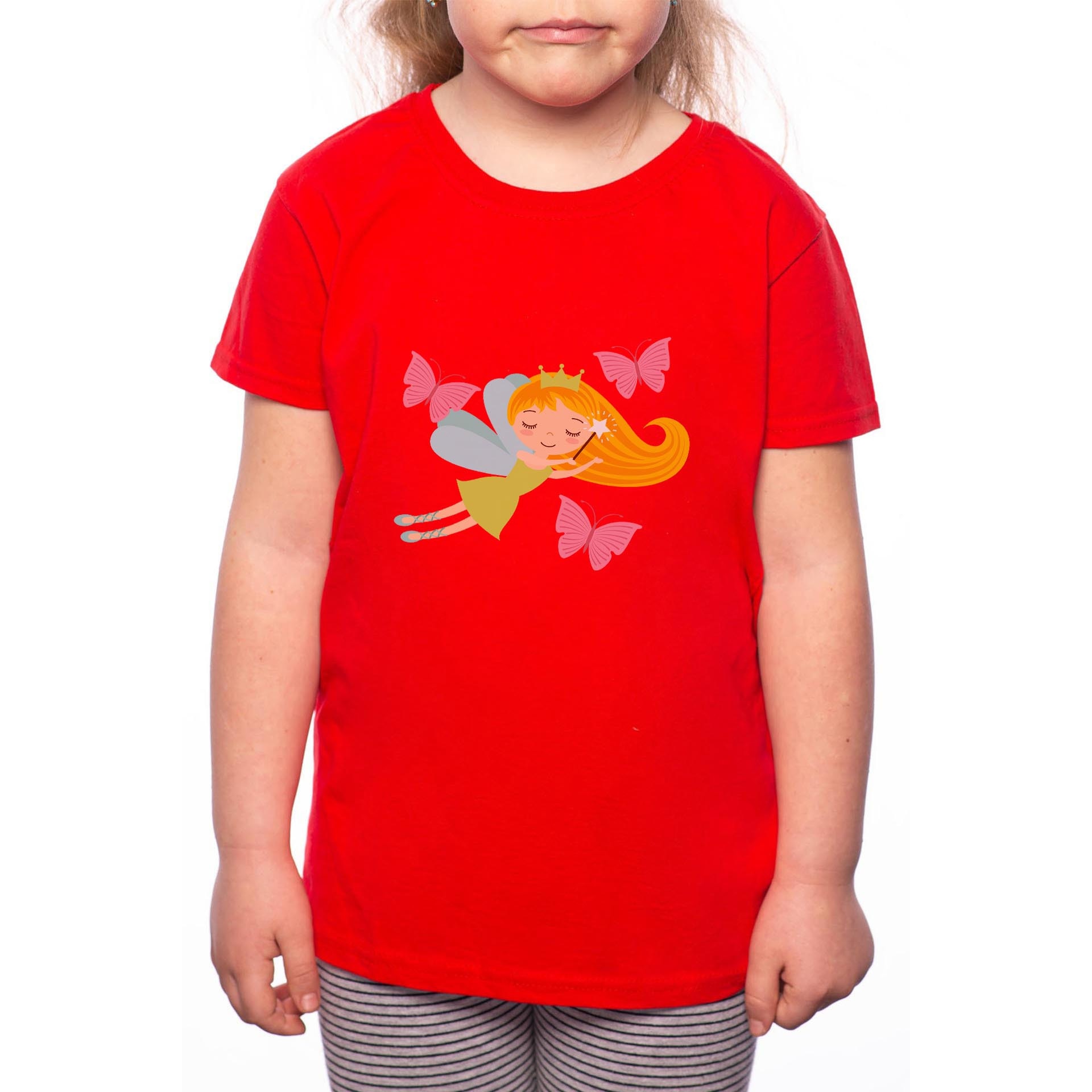 Tricou Fetita, Sleeping Fairy, 100% Bumbac, Rosu, R18