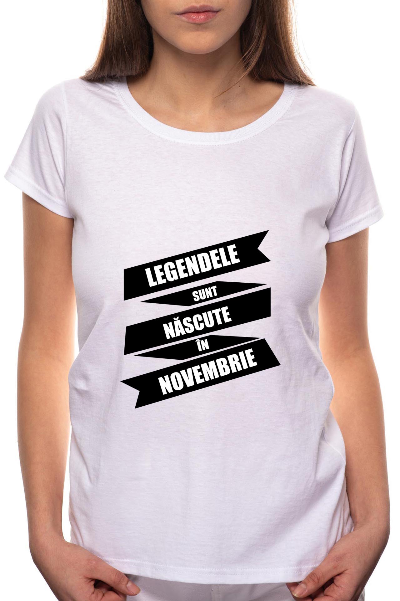 Tricou dama, Nascute In Noiembrie, 100% Bumbac, W85, Alb